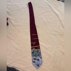 Reed St James Burgundy Tie with Duck Design
